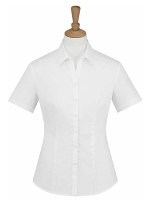 MTV-225白色女短袖襯衫